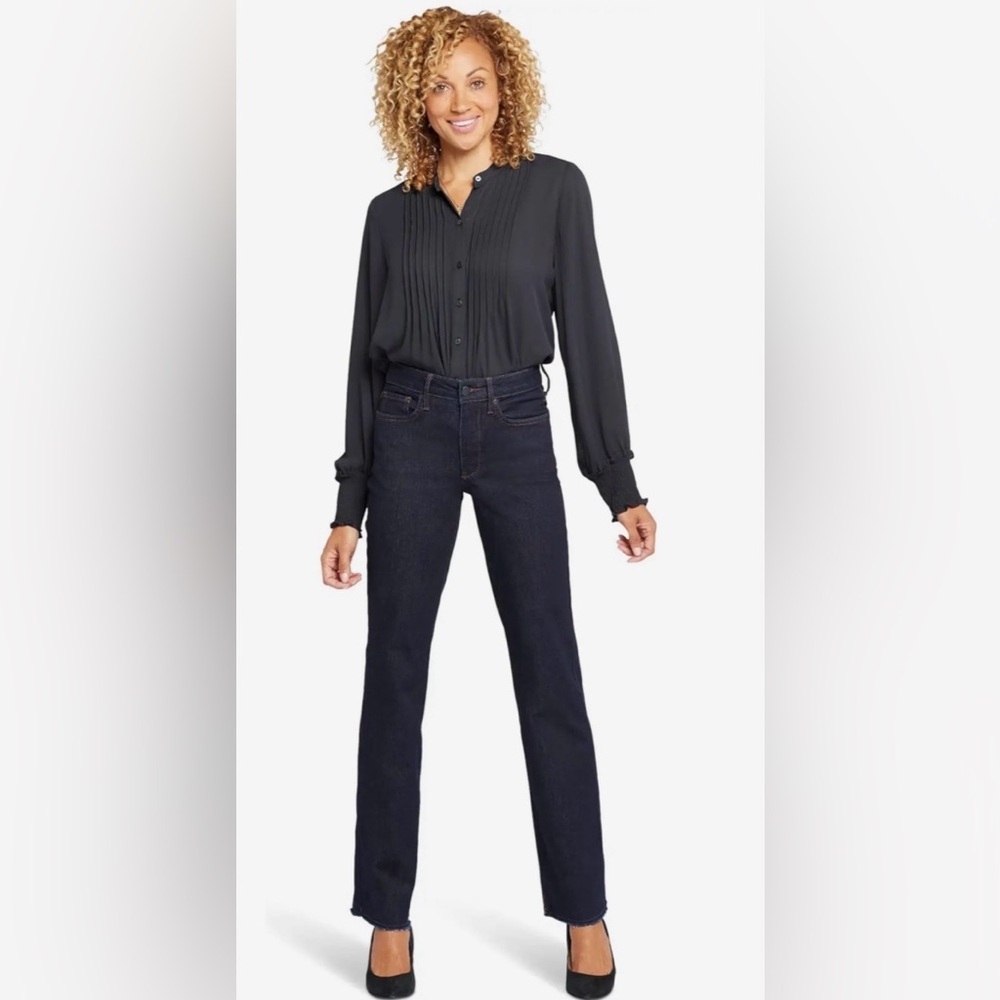 Worn Once NYDJ Women's Dark Blue Relaxed “Magical” Straight Leg Jean, Size 16